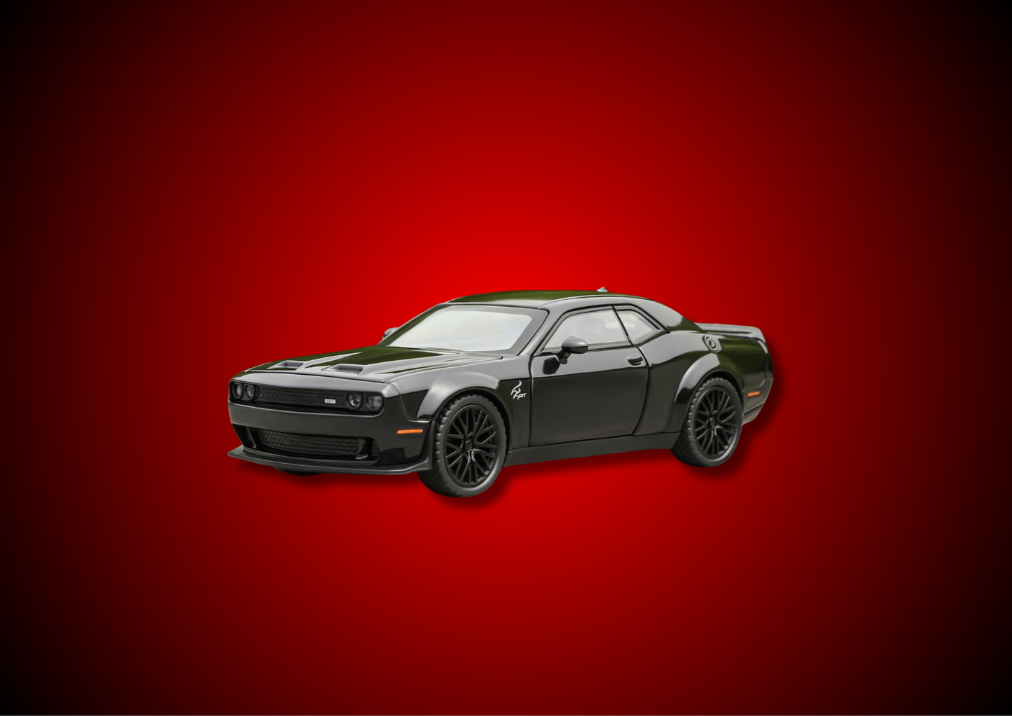 FEXXA 1:32 Scale Exclusive Alloy Metal Pull Back Die-cast Car Model with Sound Light Mini Auto Toy for Kids Metal Model Toy Car with Sound and Light? (1.32 Scale Dodge Challenger-Black.)