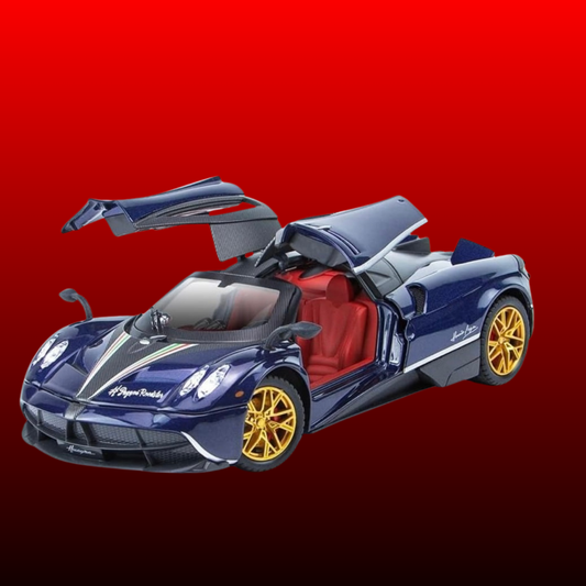 Pagani Huayra 1:32 Model Car Exclusive Alloy Metal Pull Back Die-cast Car Diecast Metal Toy car with Openable Doors & Light.