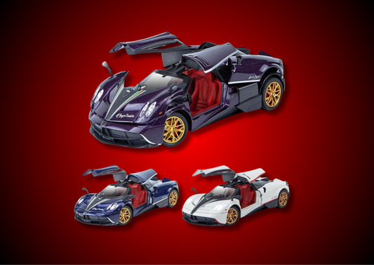 Pagani Huayra 1:32 Model Car Exclusive Alloy Metal Pull Back Die-cast Car Diecast Metal Toy car with Openable Doors & Light.